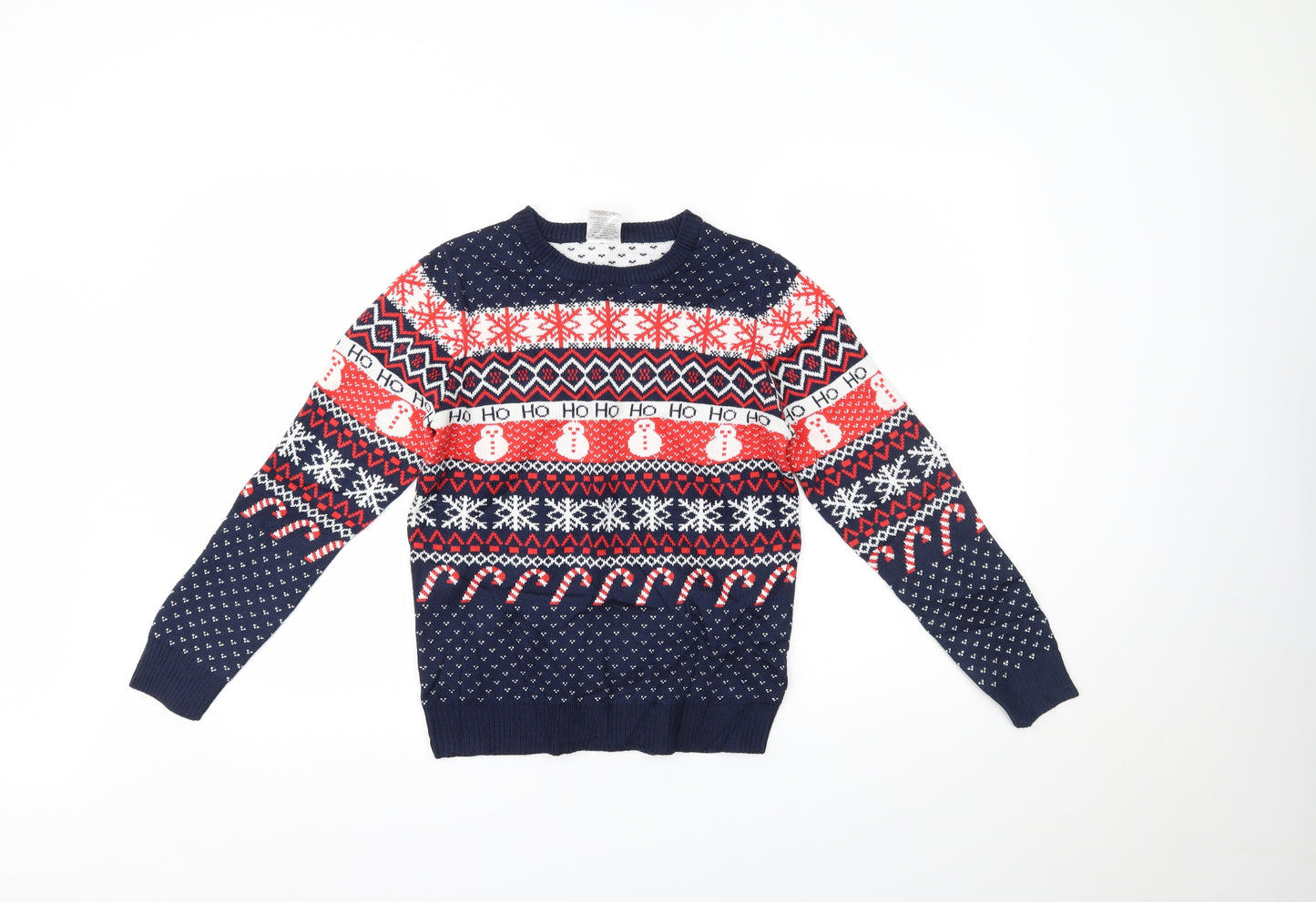 Lily & Dan Boys Multicoloured Fair Isle  Henley Jumper Size 11-12 Years  - christmas