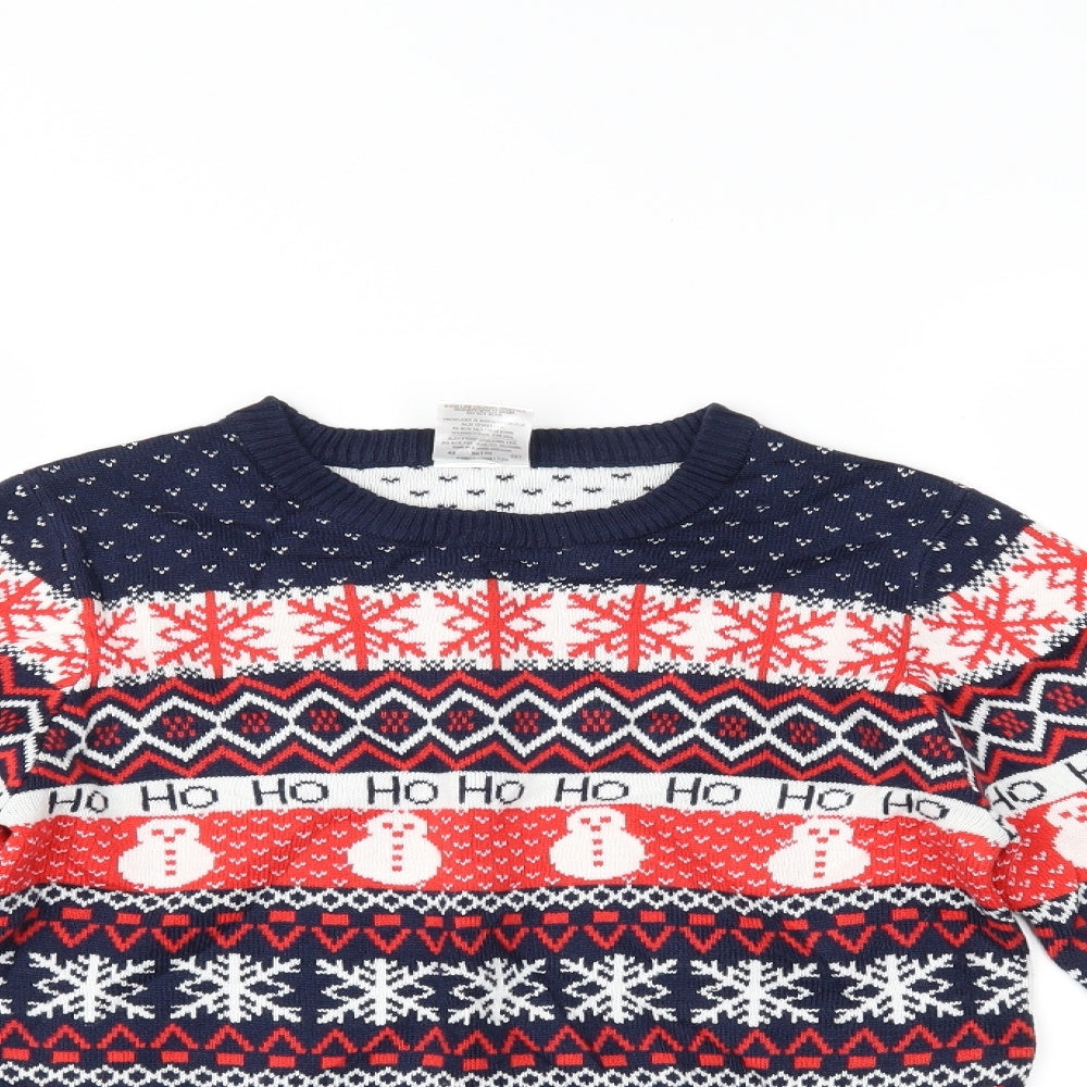 Lily & Dan Boys Multicoloured Fair Isle  Henley Jumper Size 11-12 Years  - christmas