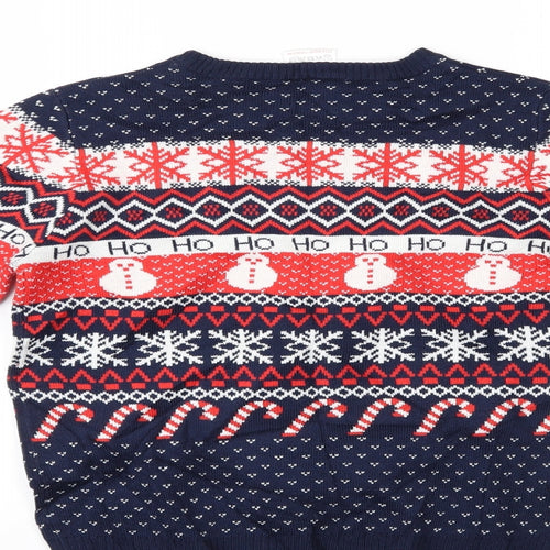 Lily & Dan Boys Multicoloured Fair Isle  Henley Jumper Size 11-12 Years  - christmas
