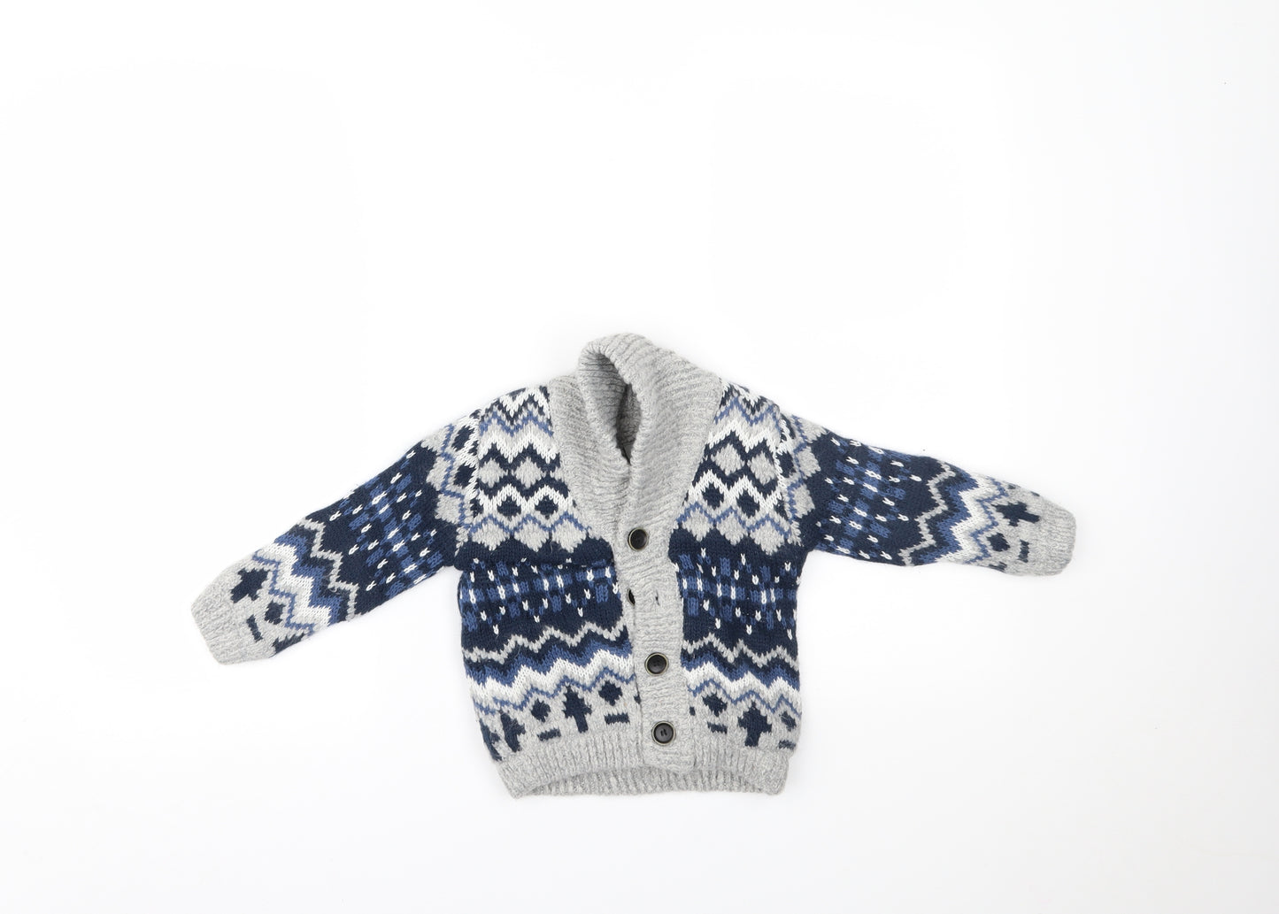 TU Baby Multicoloured Fair Isle  Cardigan Jumper Size 12-18 Months