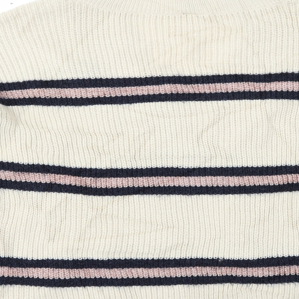 Y.A.S Womens Beige Striped  Pullover Jumper Size S