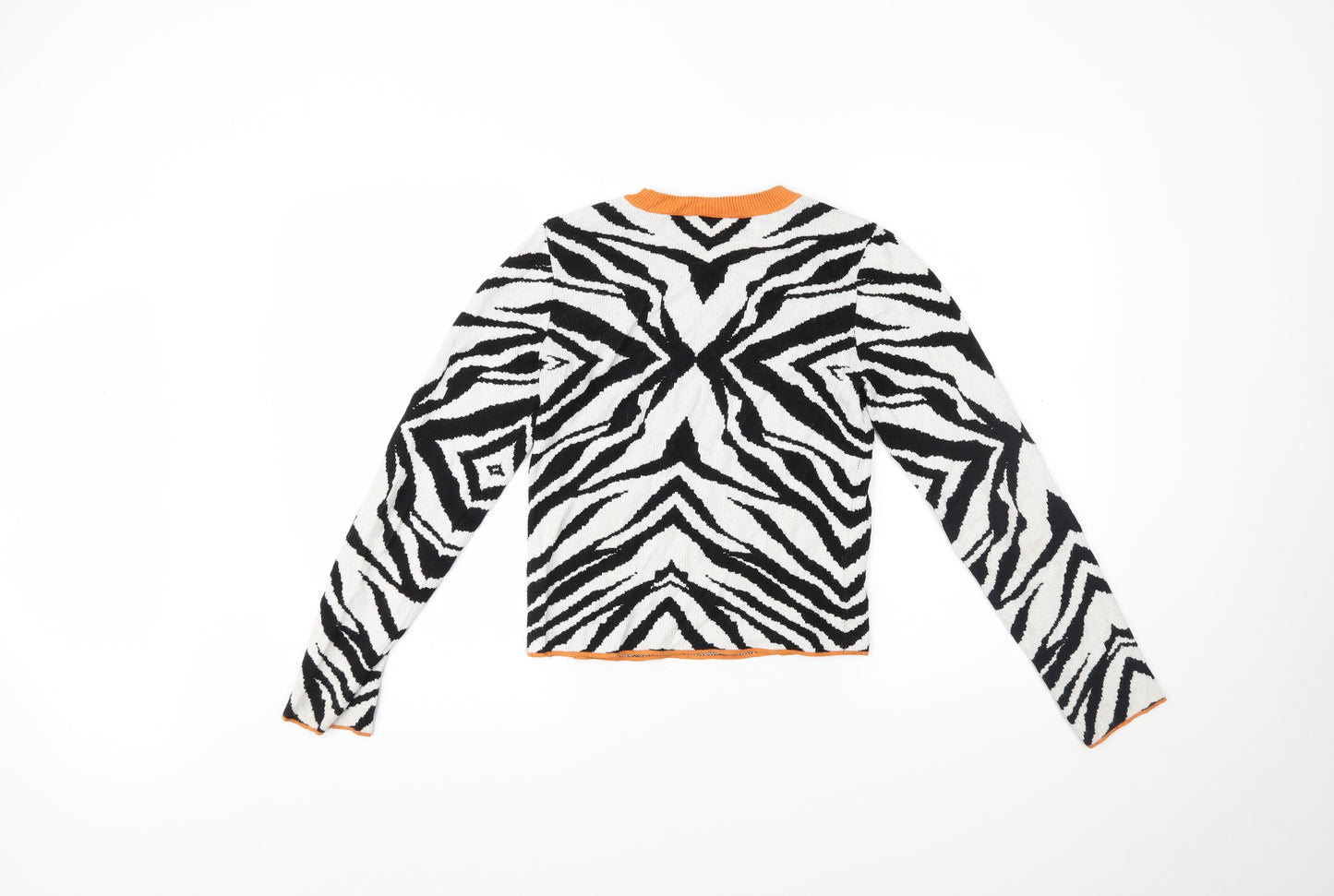 Topshop Womens Multicoloured Animal Print  Henley Jumper Size 10