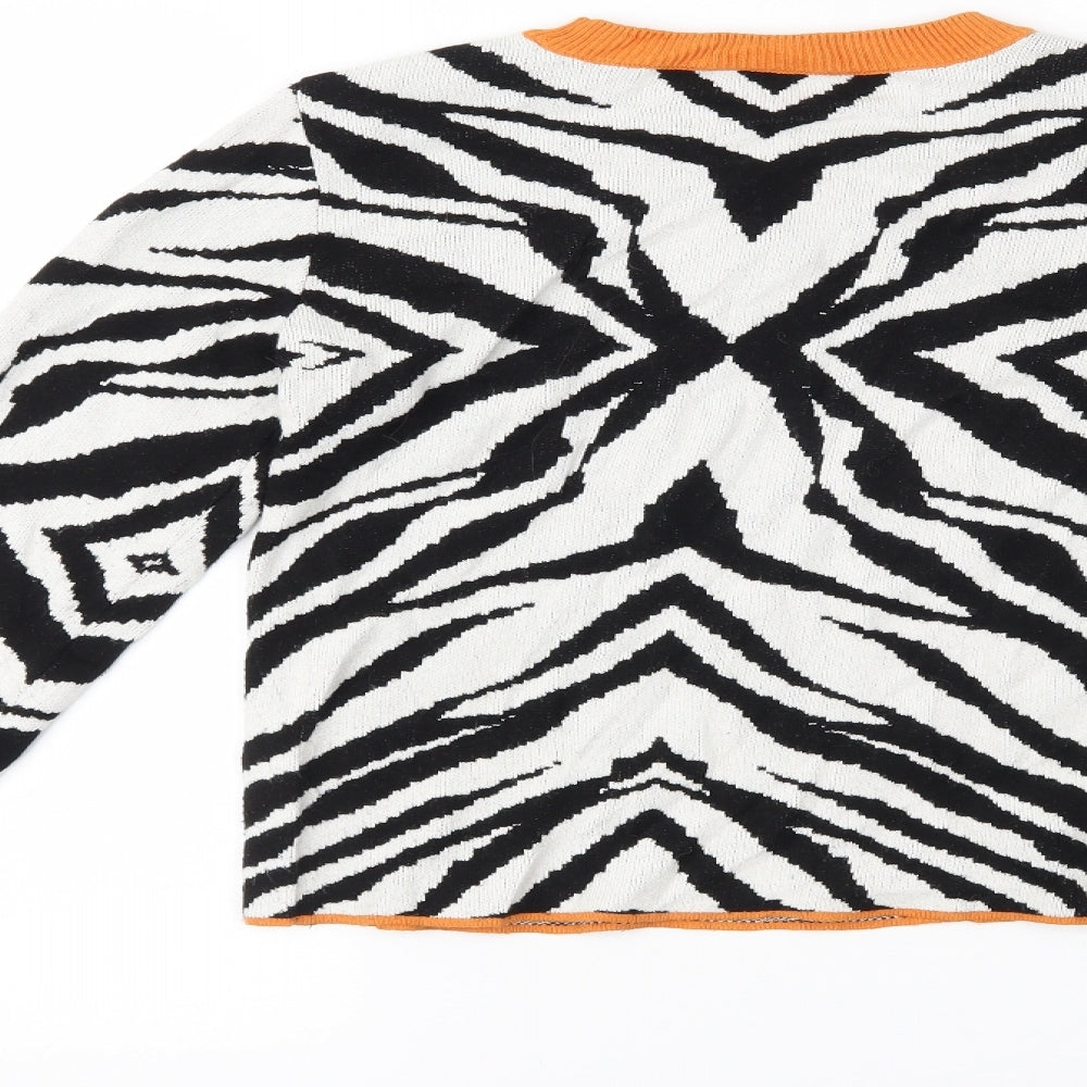 Topshop Womens Multicoloured Animal Print  Henley Jumper Size 10