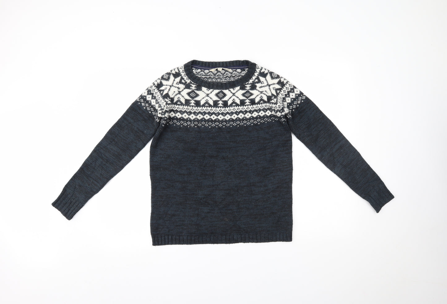 Fat Face Womens Blue Fair Isle  Pullover Jumper Size 6