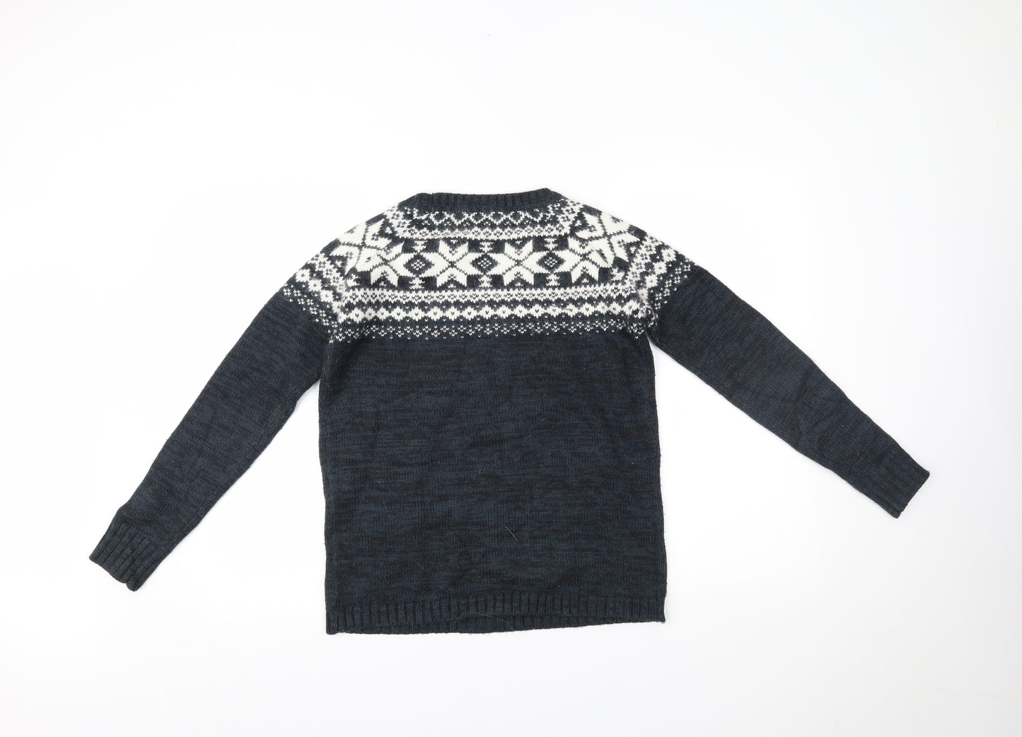 Fat Face Womens Blue Fair Isle  Pullover Jumper Size 6