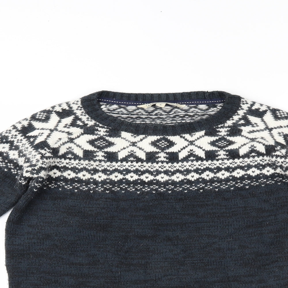 Fat Face Womens Blue Fair Isle  Pullover Jumper Size 6