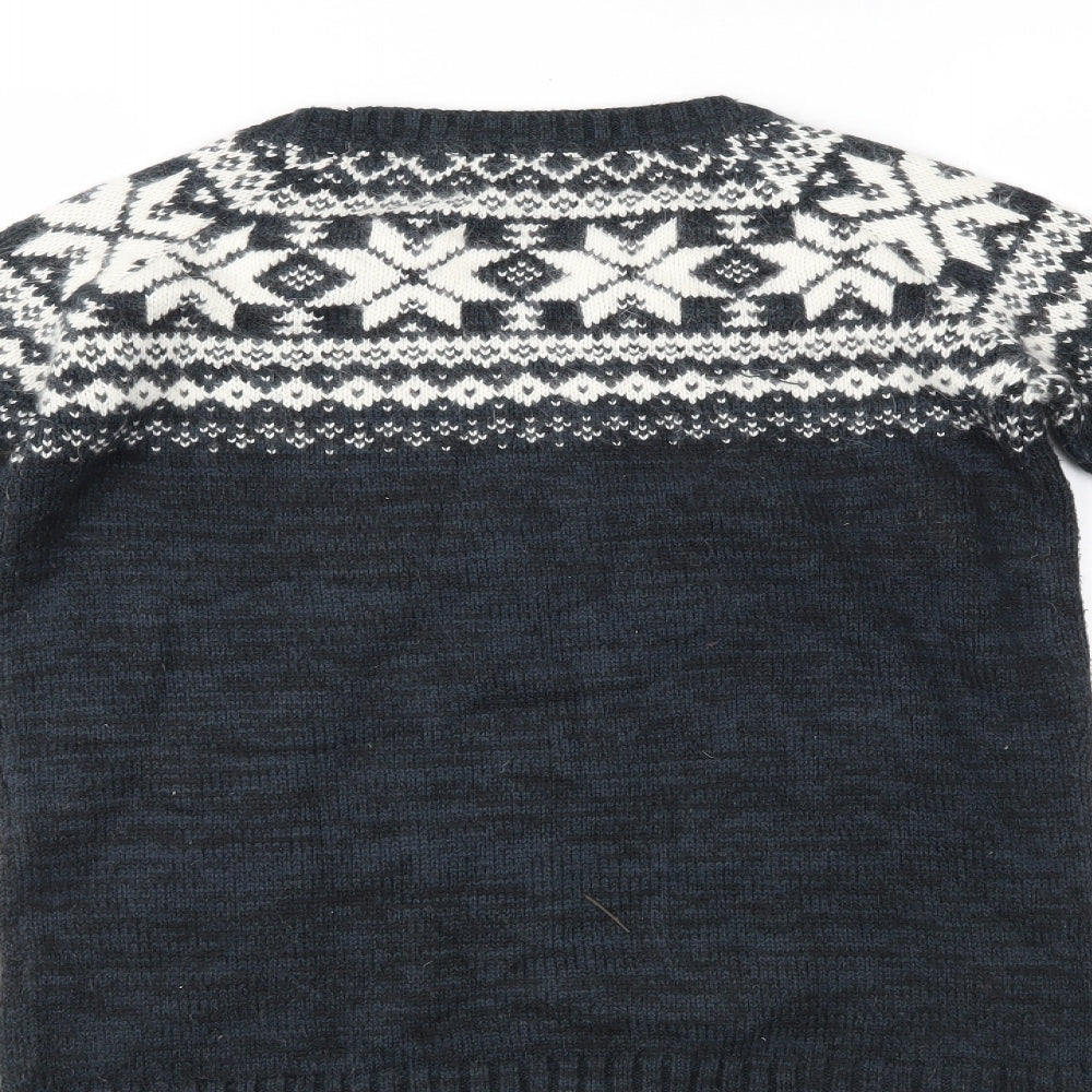 Fat Face Womens Blue Fair Isle  Pullover Jumper Size 6
