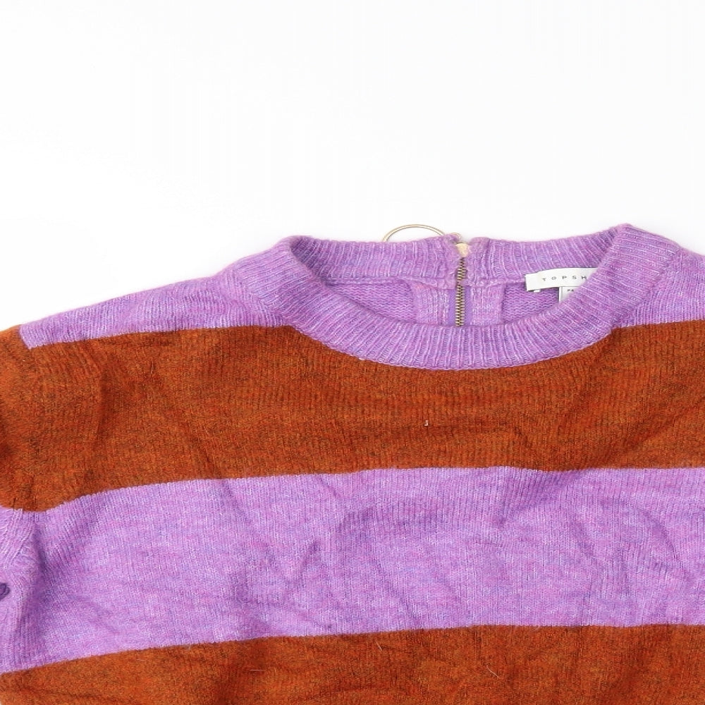 Topshop Womens Multicoloured Striped  Pullover Jumper Size 10