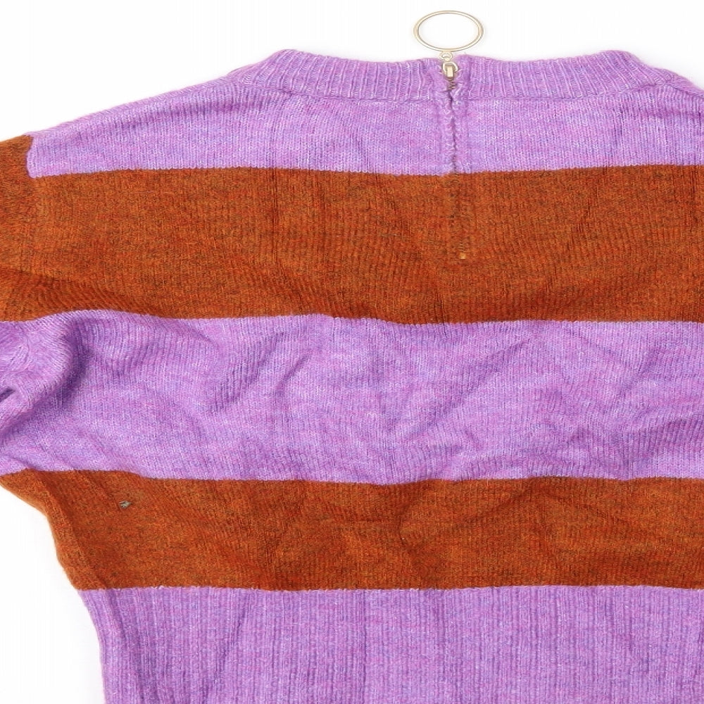 Topshop Womens Multicoloured Striped  Pullover Jumper Size 10