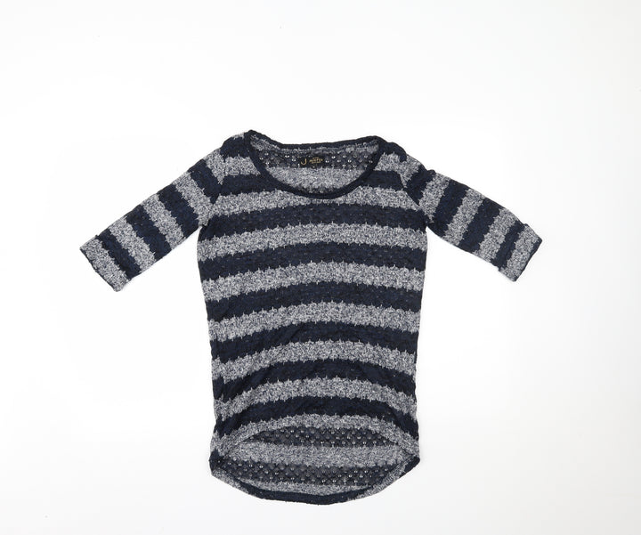 New Look Womens Blue Striped  Basic Blouse Size 10