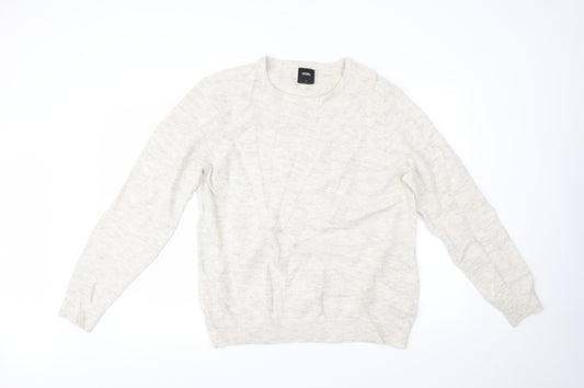 Front view of Burton men’s ivory jumper, size L