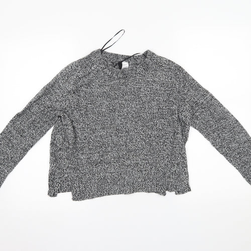 H&M Womens Grey   Cropped Blouse Size S