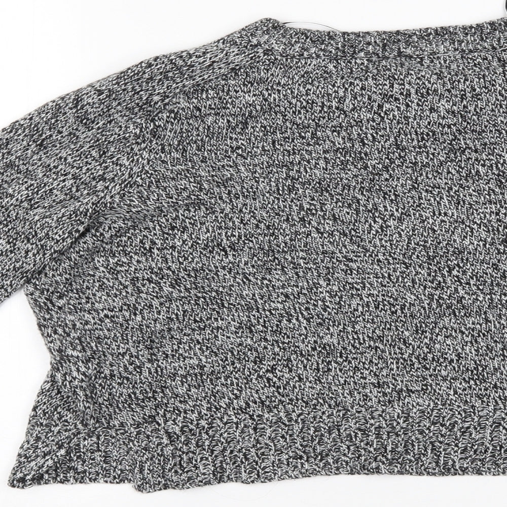 H&M Womens Grey   Cropped Blouse Size S