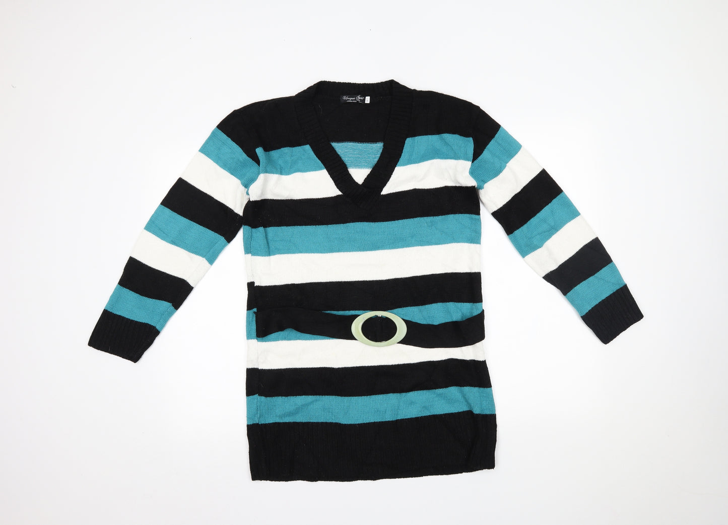unique style Womens Multicoloured Striped  Pullover Jumper Size L