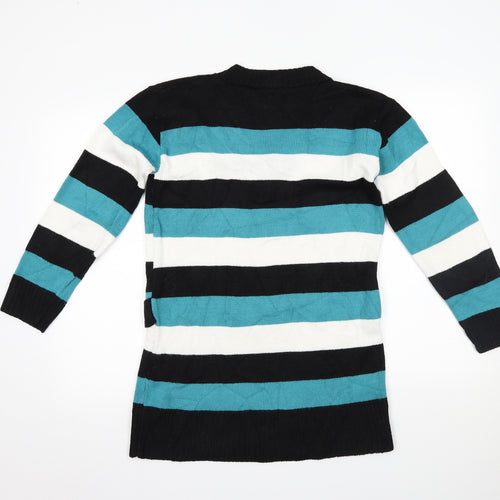 unique style Womens Multicoloured Striped  Pullover Jumper Size L
