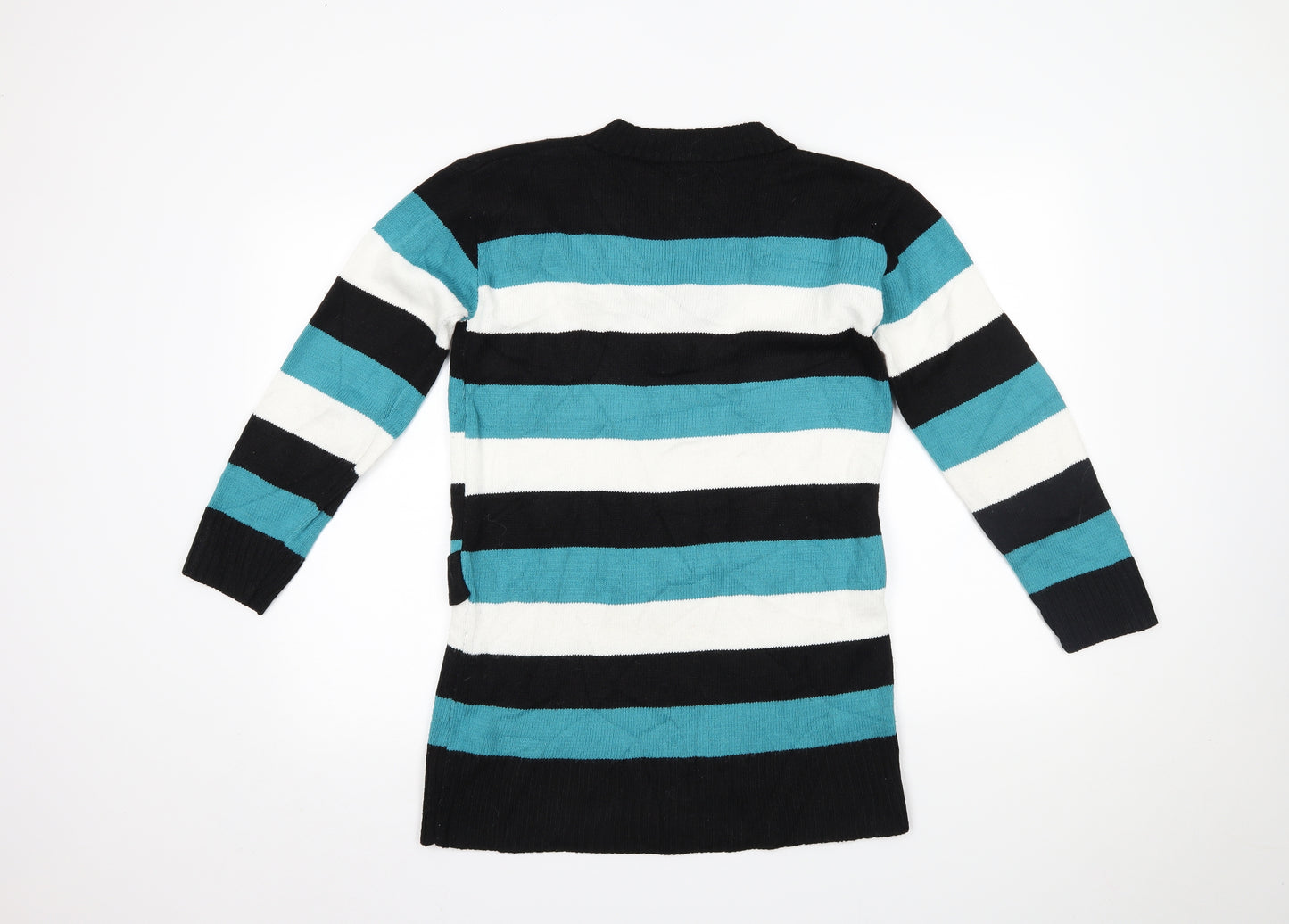 unique style Womens Multicoloured Striped  Pullover Jumper Size L