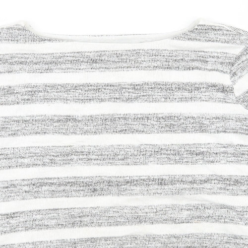 Phase Eight Womens Grey Striped  Basic T-Shirt Size 8