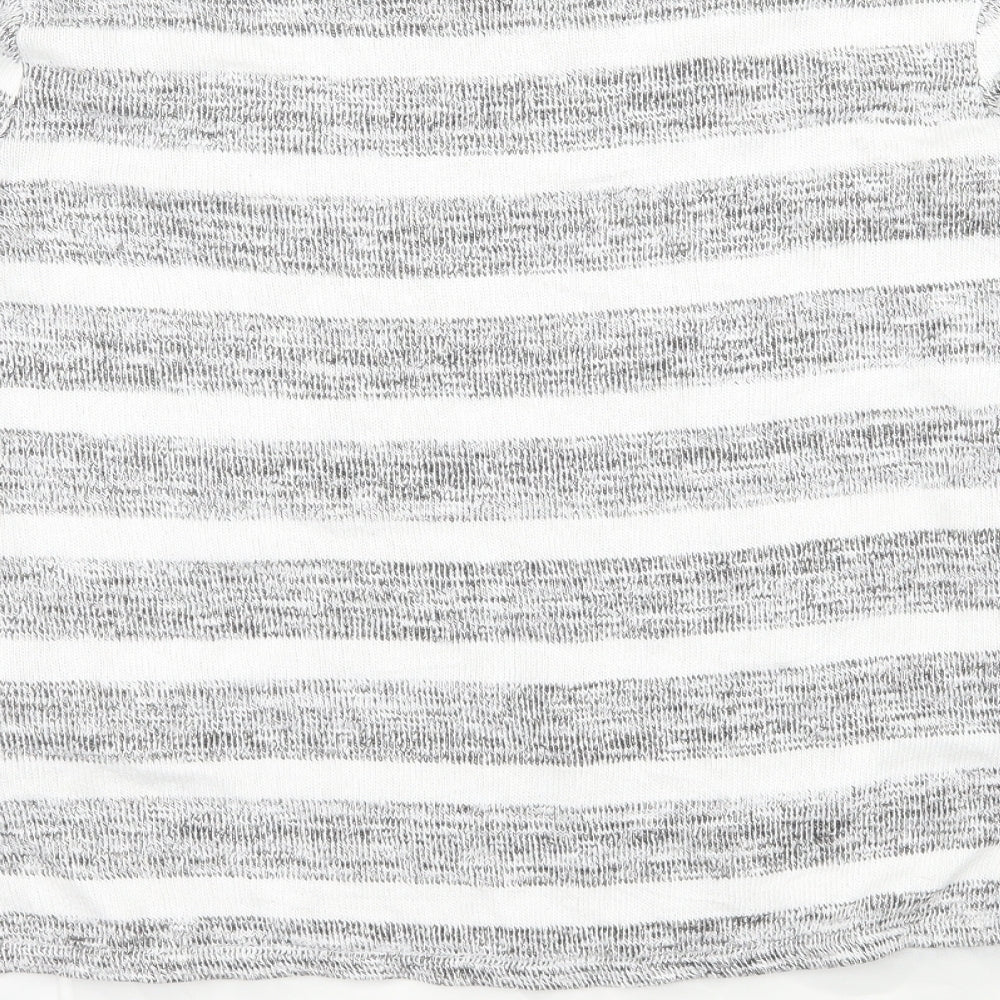 Phase Eight Womens Grey Striped  Basic T-Shirt Size 8