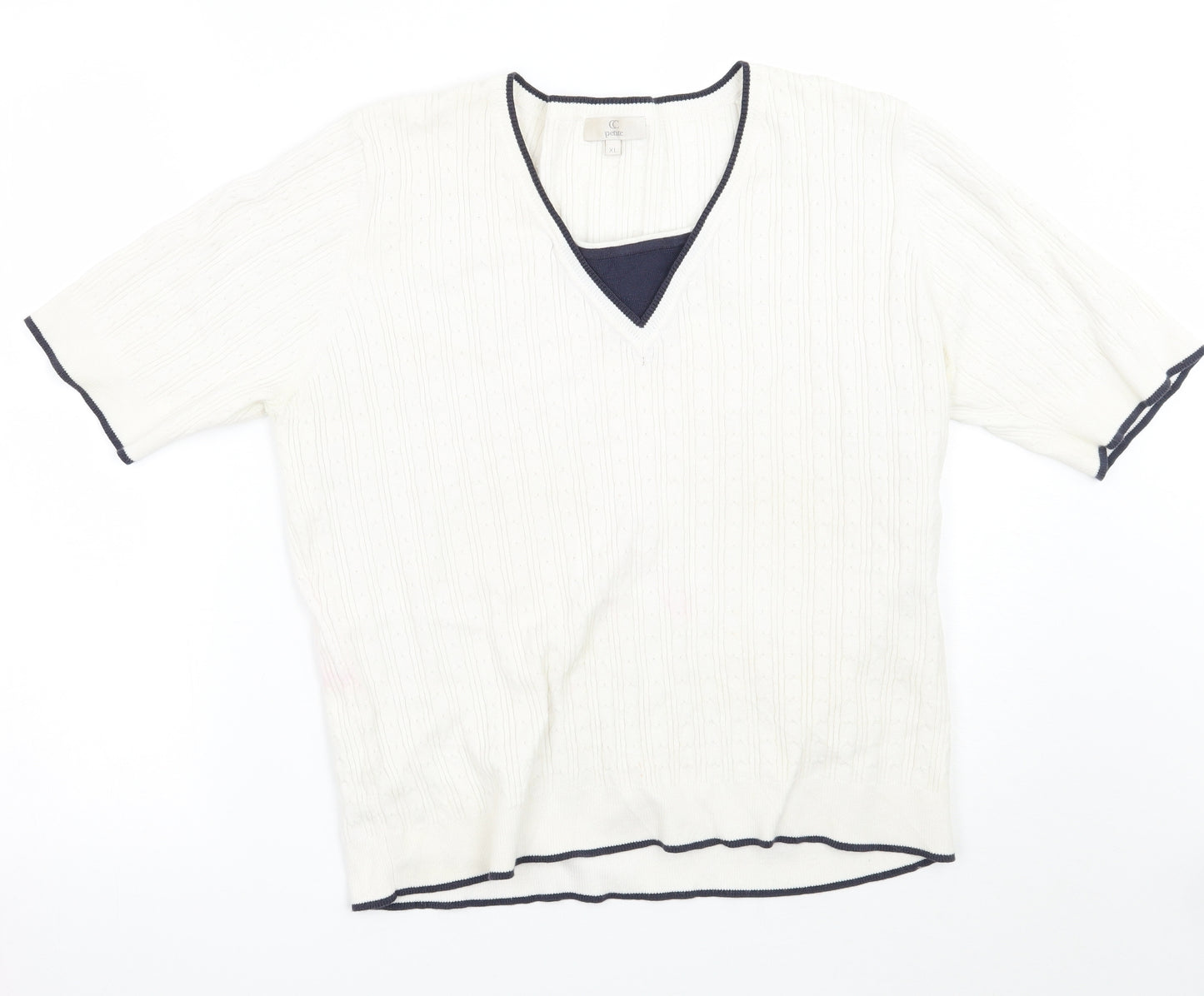 Country Casuals Womens White   Basic T-Shirt Size XL