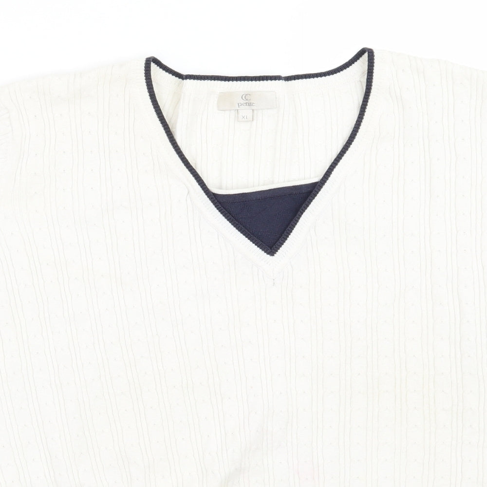 Country Casuals Womens White   Basic T-Shirt Size XL