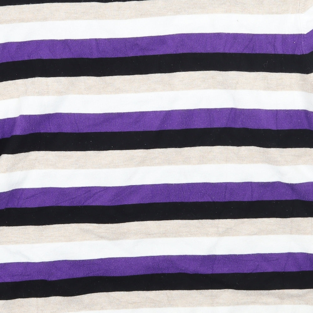 Country Casuals Womens Purple Striped  Pullover Jumper Size XL
