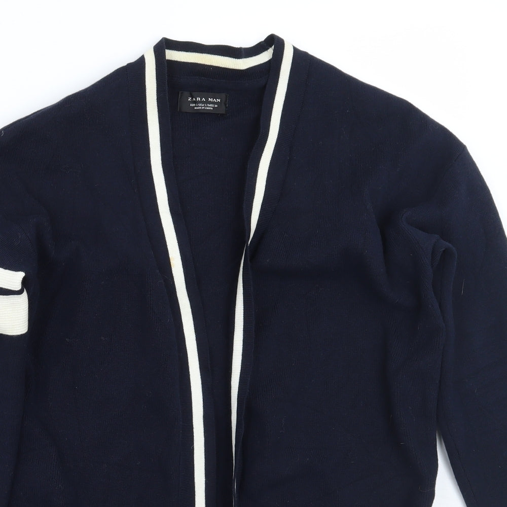 Zara Mens Blue   Cardigan Jumper Size S