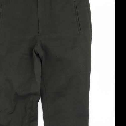 Zara Womens Green   Cropped Trousers  L25 in