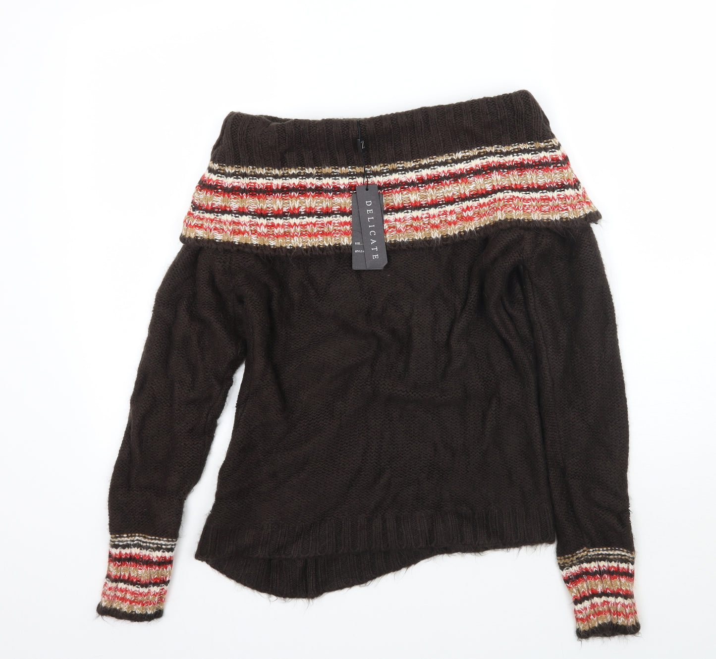 Zingara Womens Brown Geometric  Pullover Jumper Size 14