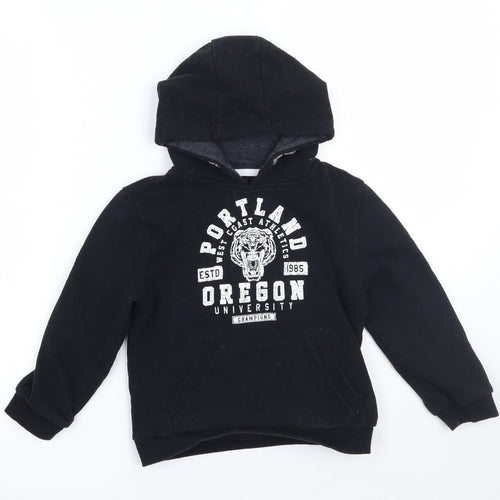 Primark Boys Black   Henley Hoodie Size 6-7 Years