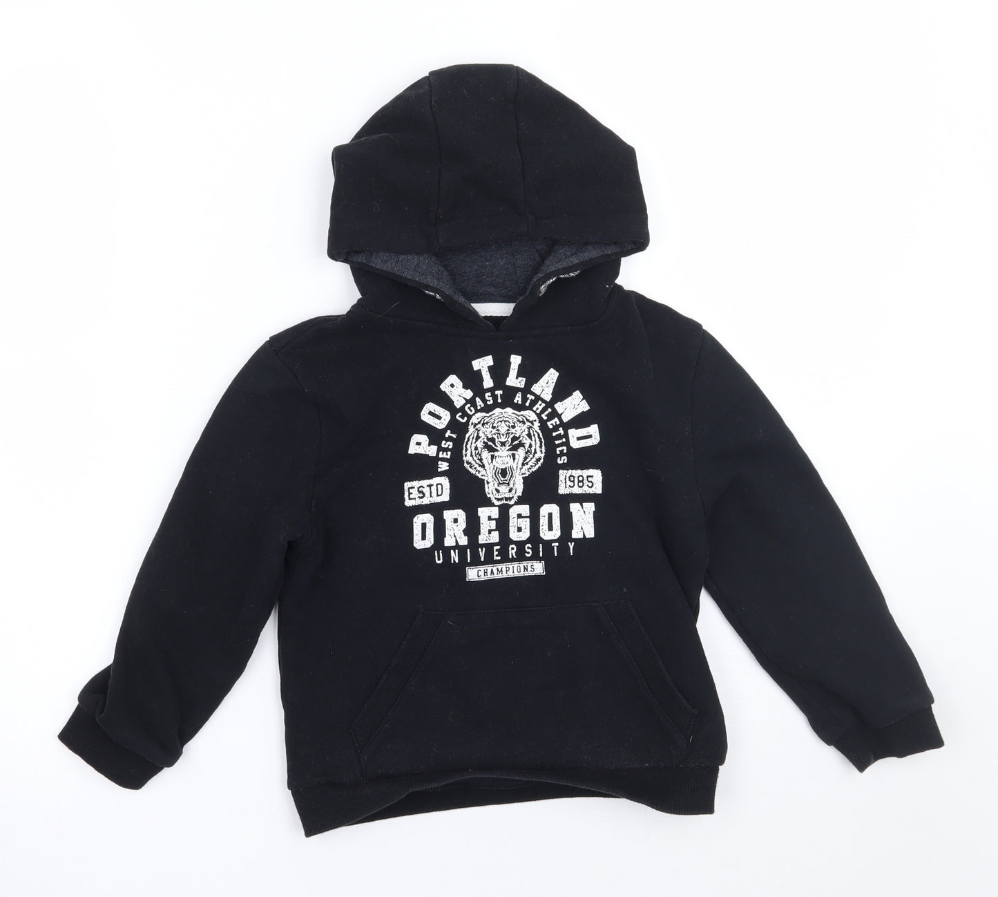 Primark Boys Black   Henley Hoodie Size 6-7 Years