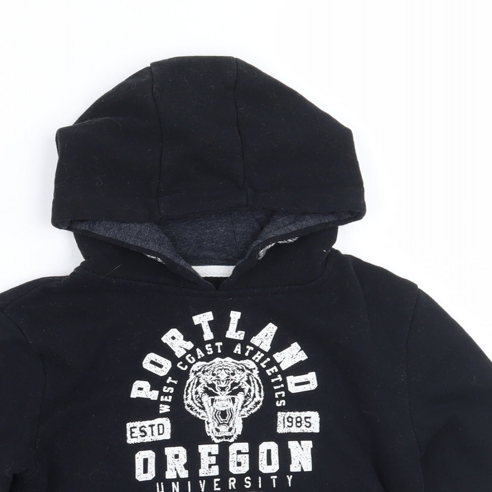 Primark Boys Black   Henley Hoodie Size 6-7 Years