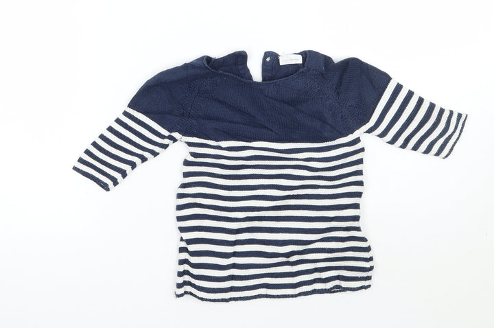 NEXT Boys Blue Striped  Pullover Jumper Size 3-6 Months
