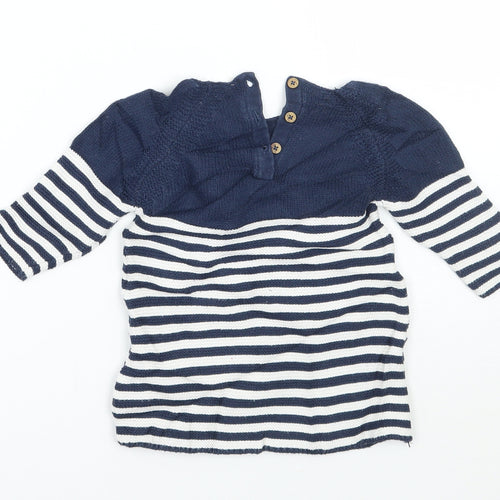 NEXT Boys Blue Striped  Pullover Jumper Size 3-6 Months