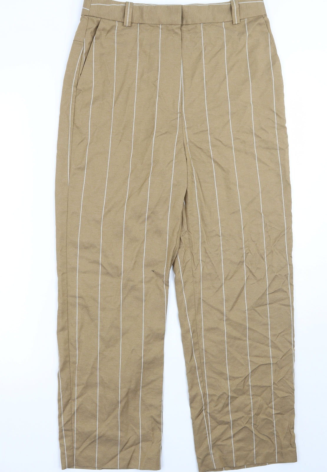 ASOS Womens Brown Striped  Trousers  Size 10 L27 in