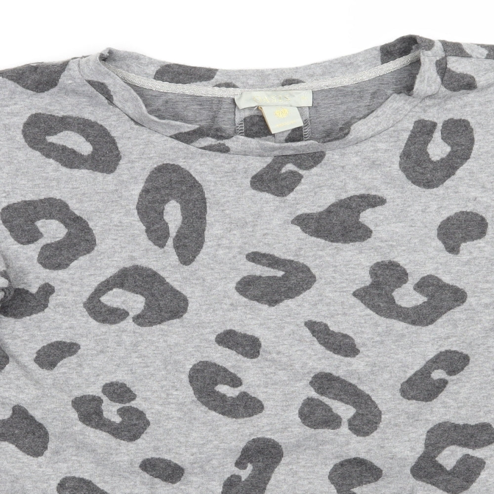 Oasis Womens Grey Animal Print  Pullover Jumper Size XL