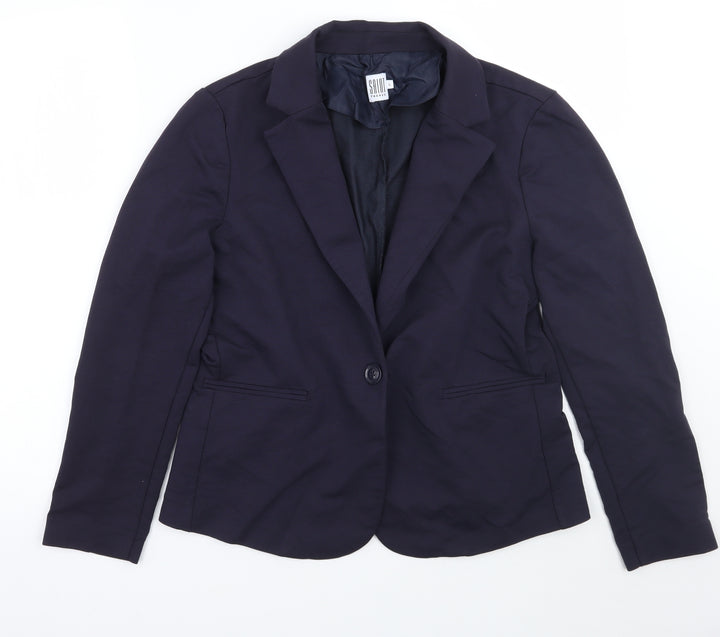Saint Tropez Clothing Womens Blue Rayon Jacket Coat Size L