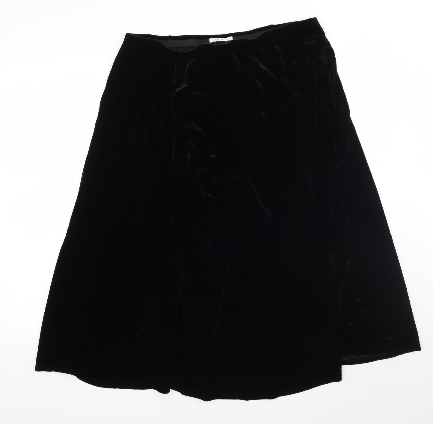 Canvas Womens Black  Rayon A-Line Skirt Size 16