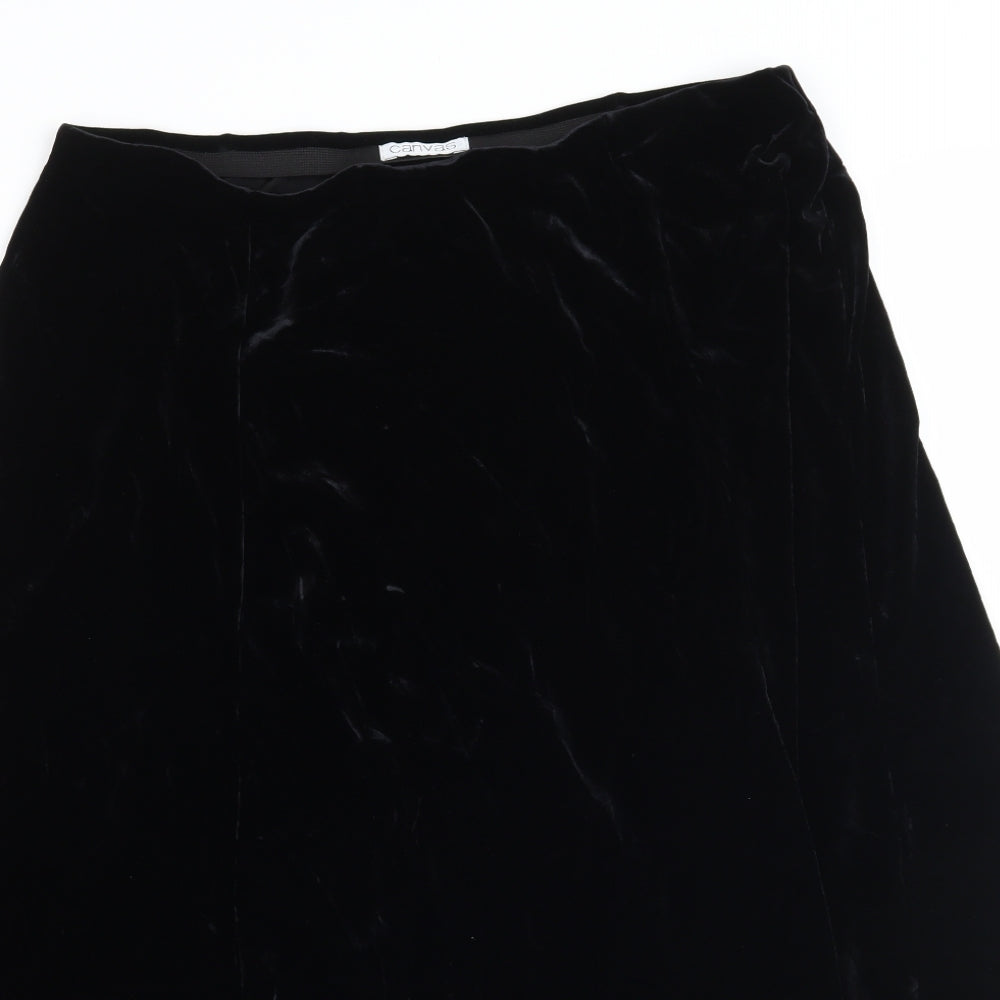Canvas Womens Black  Rayon A-Line Skirt Size 16