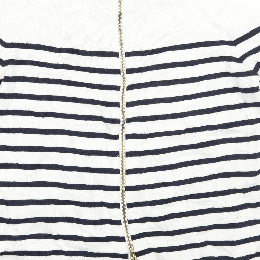 Topshop Womens White Striped  Pullover Jumper Size 14