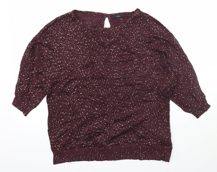 M&Co Womens Purple Pullover Jumper Size 14