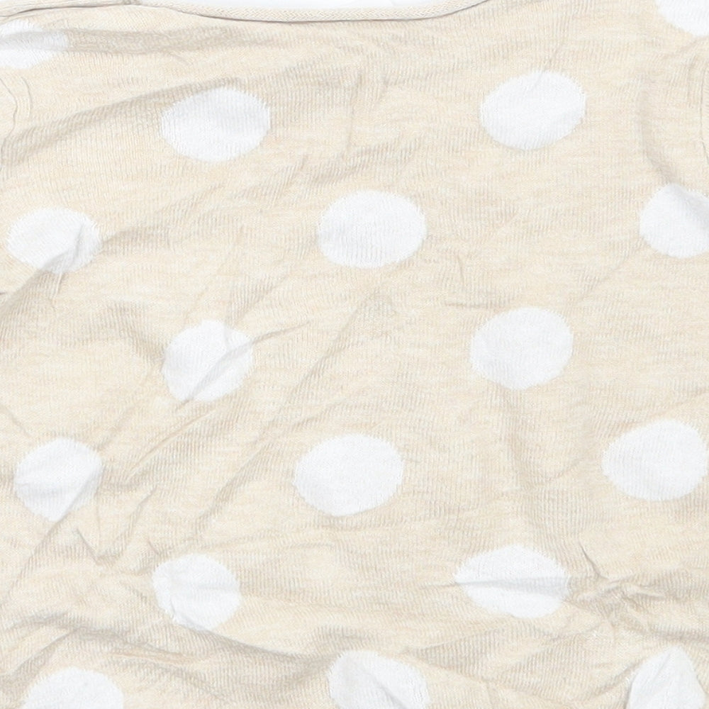 H&M Girls Beige Polka Dot  Pullover Jumper Size 9-12 Months