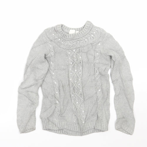 Gap Girls Grey   Pullover Jumper Size 8 Years