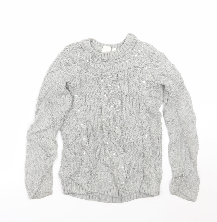 Gap Girls Grey   Pullover Jumper Size 8 Years
