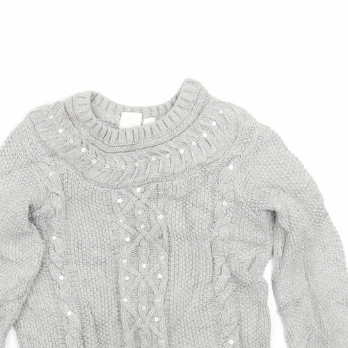 Gap Girls Grey   Pullover Jumper Size 8 Years