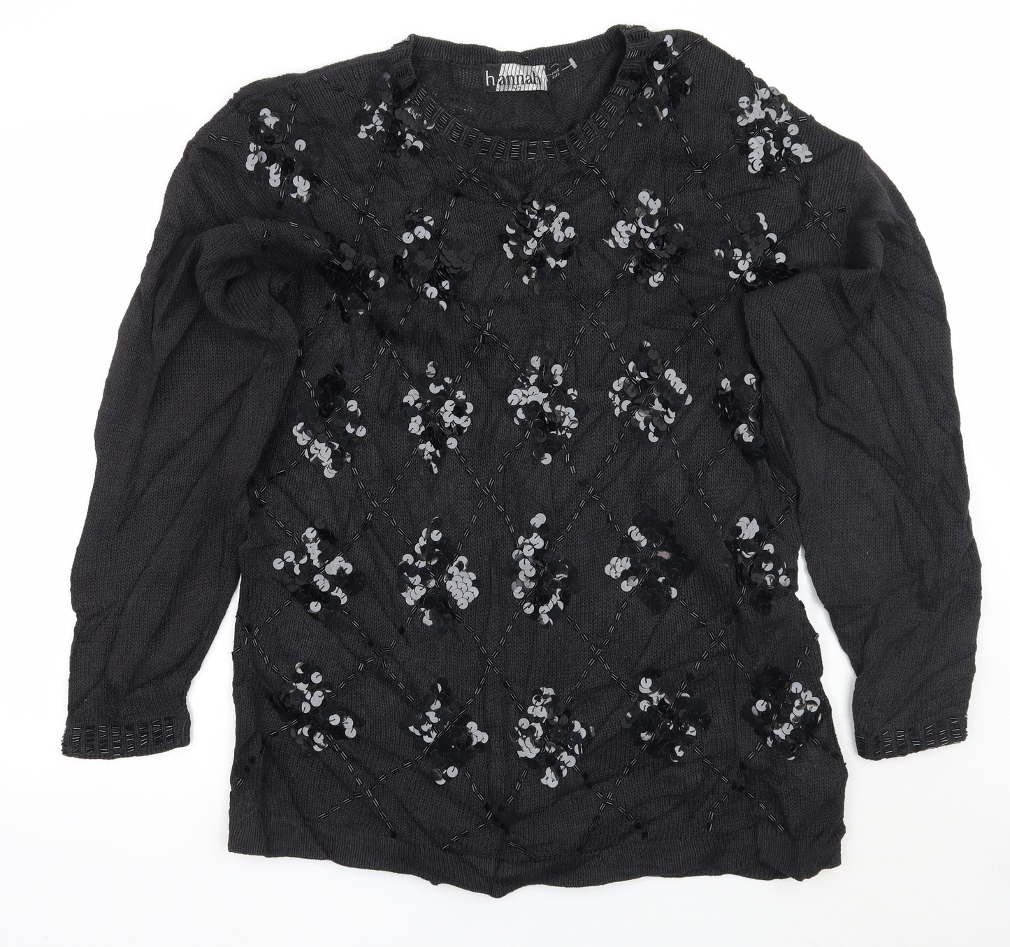 HANNAH Womens Black   Pullover Jumper One Size