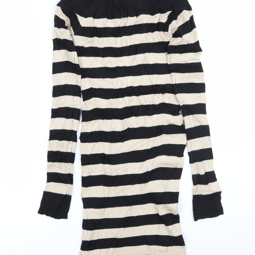 Miss Selfridge Womens Beige Striped  Jumper Dress  Size 6