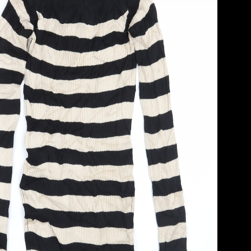 Miss Selfridge Womens Beige Striped  Jumper Dress  Size 6