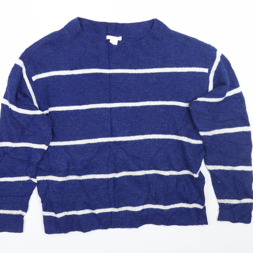 H&M Womens Blue Striped  Pullover Jumper Size S