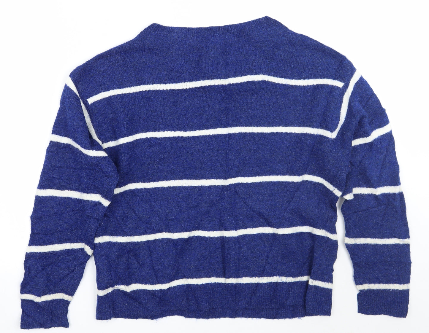 H&M Womens Blue Striped  Pullover Jumper Size S