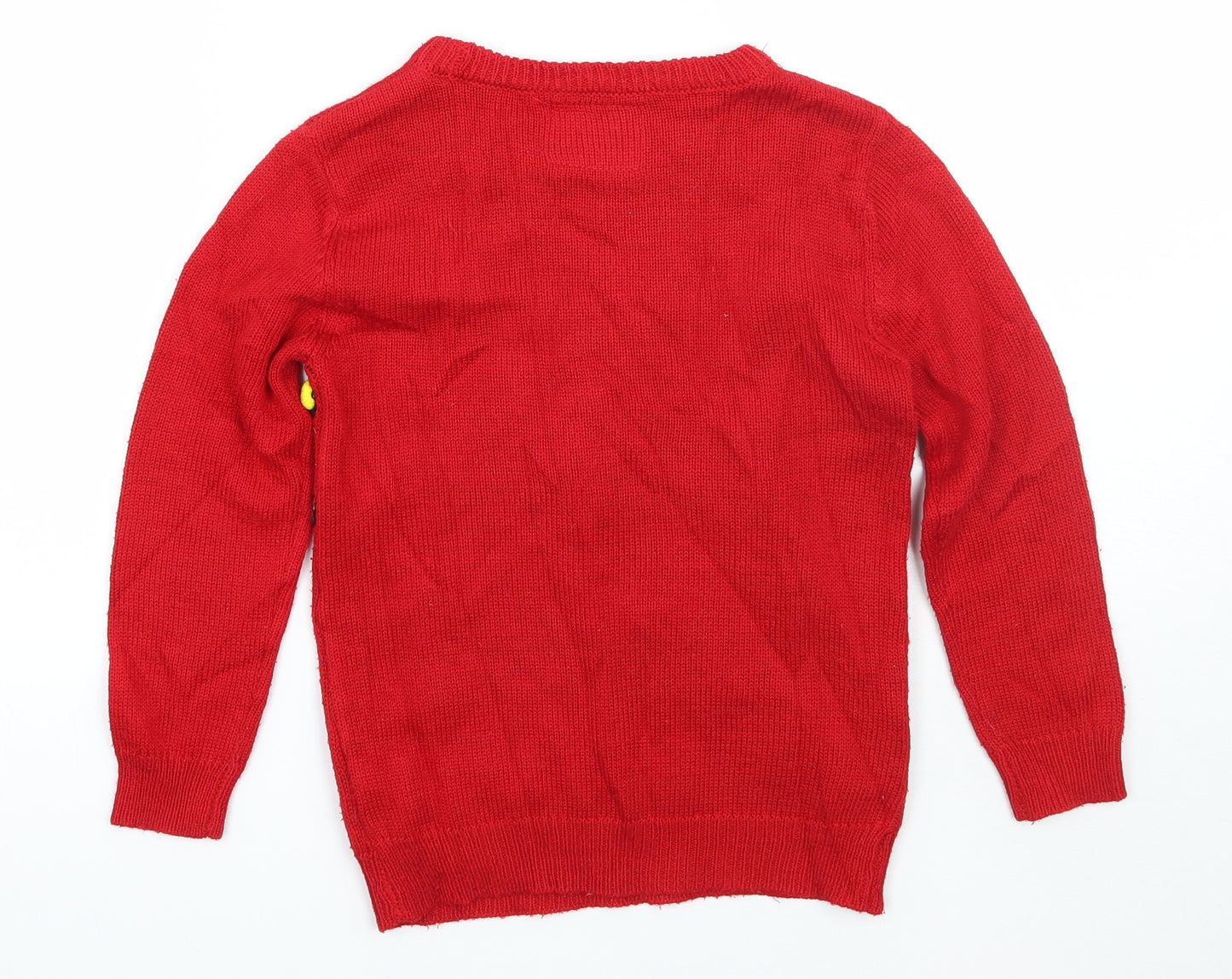 Primark Girls Red   Pullover Jumper Size 5-6 Years  - Christmas